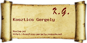 Kosztics Gergely névjegykártya